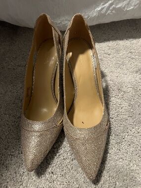 Michael Kors Women's Glitter Pointed Pumps in Champagne Gold